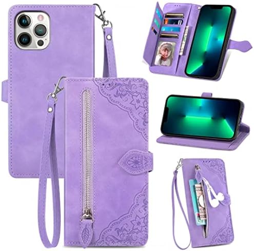 Etui Coque pour OPPO Realme V30T, Fermeture éclair Housse Pochette en Cuir PU Étui Téléphone pour OPPO Realme V30T [Carte Fentes] [Fonction Stand] [Fermeture Magnétique] Violet Fiche Technique et Prix au Maroc