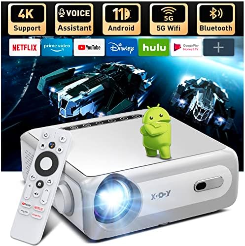 Projecteur Intelligent Android 11.0, Prise en Charge 4K Bluetooth WiFi 5G, XGODY Sail1 Projecteur natif 1080P 700ANSI Home Cinéma de Film en Plein air avec apps de Streaming Netflix/Google en Ligne Fiche Technique et Prix au Maroc