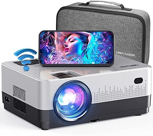 DBPOWER WiFi Projector, 9000L Full HD 1080p Video Projector with Carry Case, Support iOS/Android Sync Screen, Zoom&Sleep Timer, 4.3” LCD Home Movie Projector Compatible w/Smart Phone/Laptop Fiche Technique et Prix au Maroc
