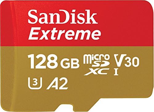 SanDisk 128 Go Extreme carte microSDXC pour caméras embarquées et drones + Adaptateur SD + RescuePRO Deluxe, jusqu'à 190 Mo/s, avec performances A2 App, UHS-I , Classe 10, U3, V30 Fiche Technique et Prix au Maroc