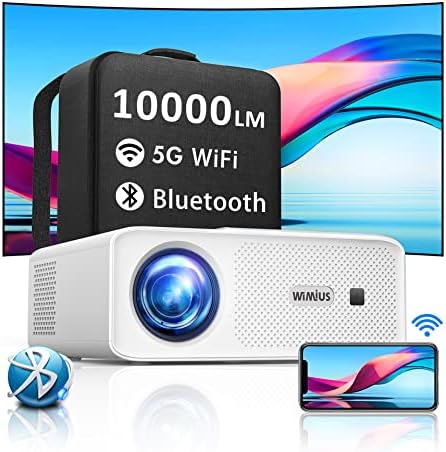 Vidéoprojecteur 5G WiFi Bluetooth, 10000 Lumens WiMiUS Projecteur 1080P Full HD Supporté 4K, 4P/4D Correction 50% Zoom 350'' Home Cinéma Rétroprojecteur pour iOS, Android, PS5, TV Stick Fiche Technique et Prix au Maroc