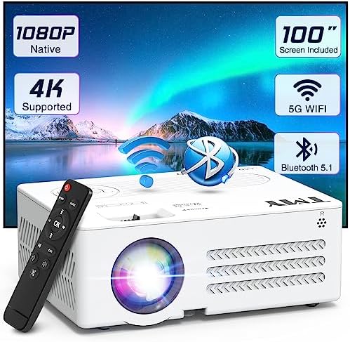Projecteur TMY avec WiFi et Bluetooth【Écran 100" inclus】Projecteur d'extérieur natif 1080P, projecteur portable pris en charge 4K, compatible avec iOS/Android/PC/TV Stick/HDMI/AV/USB, utilisation intérieure et extérieure
Avis, Fiche Technique et Prix au Maroc