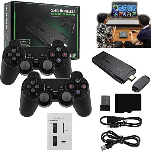 Wireless Retro Game Console, New Game Stick Lite 2023 Best Childhood Memories, Plug and Play Video Game Stick Built in 10000+ Games,9 Emulator Console,Dual 2.4G Wireless Controllers,4K HDMI Output Fiche Technique et Prix au Maroc