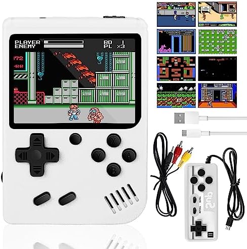 AVCXEC Console de Jeu Retro FC avec 500 Jeux Classiques, Console de Jeux Portable, Mini Console de Jeu Rétro, Console de Poche Vintage, Écran Couleur 3.0 Pouces, Prise en Charge des Jeux à Deux Joueur Fiche Technique et Prix au Maroc