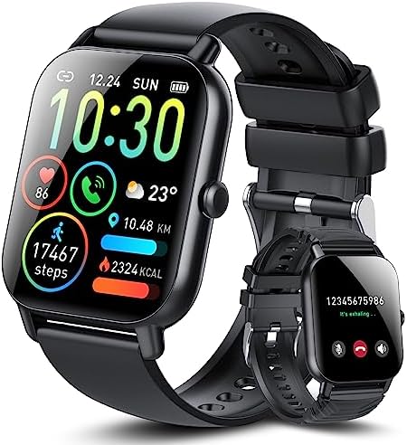 Ddidbi Montre Connectée Femme Homme avec Appel Bluetooth, 1.85" HD Smartwatch avec Podometre/Cardiofrequencemetre/Sommeil, 112 Modes Sportifs, 2 Bracelets, Etanche IP68 Smart Watch pour Android iOS Fiche Technique et Prix au Maroc