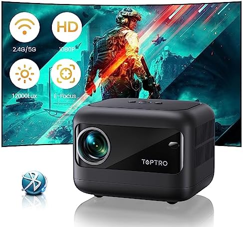 【 Mise au point électrique 】 Mini projecteur, projecteur d'extérieur TOPTRO TR25 avec WiFi et Bluetooth 5.2, 12 000 lumens 1080p Full HD pris en charge, correction trapézoïdale ± 40 °, projecteur portable pour iOS/Android/PS5
Avis, Fiche Technique et Prix au Maroc