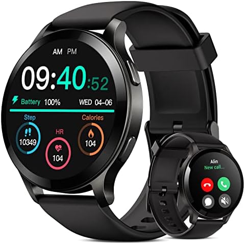 Parsonver Montre Connectée Homme avec Appels Bluetooth, 1.43'' Sport Fitness Tracker, Moniteur de Fréquence Cardiaque Sommeil Montre Podomètre, Smartwatch Etanche IP68 pour Android iOS, Noir… Fiche Technique et Prix au Maroc