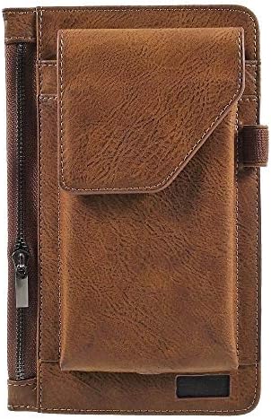 DFV mobile - Étui à Ceinture Vertical avec Pochette pour Smartphone & Poche Intérieure Zippée Compatible avec INNJOO I4 - Marron Fiche Technique et Prix au Maroc