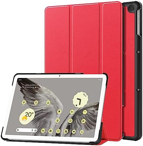 GMUJIAO Cover Compatible avec Google Pixel Tablet 11 inch,Étui de Téléphone en Cuir PU Ultra Mince avec Fonction de Support avec Trois Supports Pliants [Anti-Chute]-Rouge Fiche Technique et Prix au Maroc