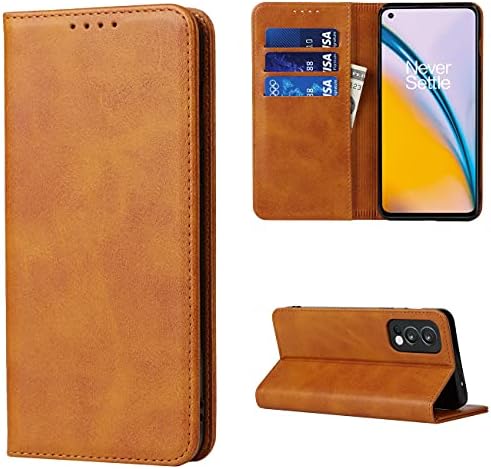 Copmob Coque Oneplus Nord 2 5G,Flip Portefeuille Étui en Cuir,[3 Fentes][Fonction de Support][Fermeture magnétique],Clapet Housse Etui à Rabat pour Oneplus Nord 2 5G - Marron Clair Fiche Technique et Prix au Maroc