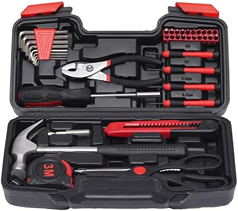 40-Piece Household Tools Kit - Small Basic Home Tool Set with Plastic Toolbox - Great for College Students, Household Use & More Avis, Fiche Technique et Prix au Maroc