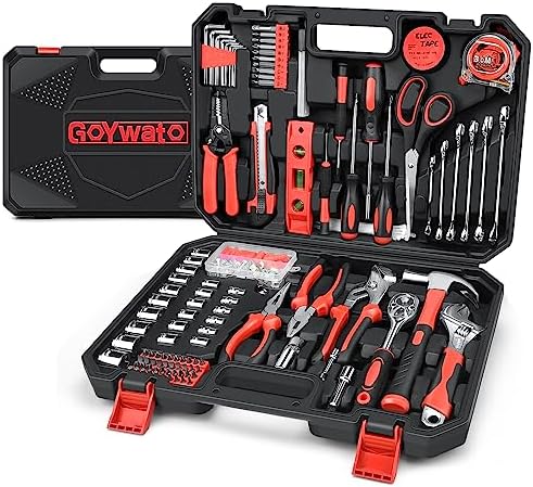 GoYwato Home Tool Kit 287PCs - Complete Repair General Hand Tool Set for Men Women - Household Tool Kit for Home Improvement with Hammer & Pliers Set & Ratchet Wrench & Socket & Protable Tool Box Case Avis, Fiche Technique et Prix au Maroc