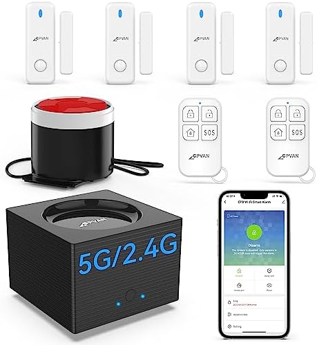 CPVAN Alarme Maison (2.4 & 5GHz WLAN), Alarme Fenêtre & Porte avec Télécommande & APP, Alarme de Sécurité Porte & Fenêtre pour Camping-Car/Appartement/Garage, Fonctionne avec Alexa, Modèle : CP8 Avis, Fiche Technique et Prix au Maroc