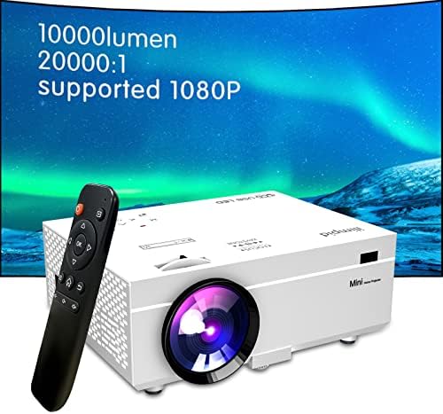 Projecteur vidéoprojecteur portable 9500 lumens, écran 200" Full HD 1080P amélioré Mini projecteur de film, compatible avec HDMI USB Smartphone TV Stick PC pour projection extérieure/maison
Avis, Fiche Technique et Prix au Maroc