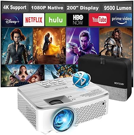 Videoprojecteur, 9500 Lumens Mini Projecteur 1080P Natif Full HD, Projecteur de Portables Supporte 4K Vidéoprojecteur avec 200" Display, Projecteur Bluetooth Compatible avec iOS/Android/TV Stick Fiche Technique et Prix au Maroc