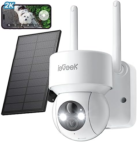 ieGeek 2K Caméra Surveillance WiFi Extérieure sans Fil Solaire, 360°PTZ, Vision Nocturne Couleur, AI/PIR Détection Humaine, Sirène d'alarme, Alexa/IP65 Fiche Technique et Prix au Maroc