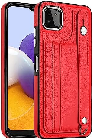 Case Tablet PC Étui portefeuille for Samsung Galaxy A22 5G, dos en cuir PU souple + doublure en microfibre douce anti-rayures avec bracelet réglable, béquille, housse de protection antichoc résistante Fiche Technique et Prix au Maroc