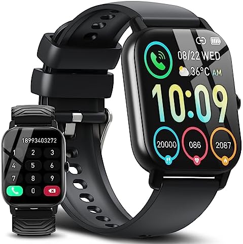 Ddidbi Montre Connectée Femme Homme avec Appel Bluetooth, 1.85" HD Smartwatch, Podometre/Cardiofrequencemetre/Sommeil, 112 Modes Sportifs, 2 Bracelets, Etanche IP68 Smart Watch pour Android iOS(Noir) Fiche Technique et Prix au Maroc