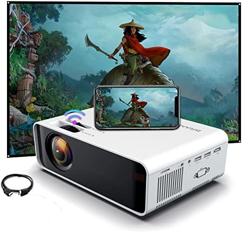 SOTEFE®WiFi Vidéoprojecteur Full HD 1080P-Mini Projecteur Portable 6000 Lumens Rétroprojecteur Sans fil Pr iPhone/Samsung/Hauwei Smartphone Haut-parleurs Stéréo Multi-connexion HDMI/USB/VGA/AV/TF CartAvis, Fiche Technique et Prix au Maroc