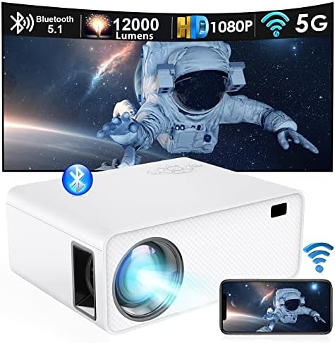 Wielio Mini Projecteur WiFi Bluetooth,Supporte Full HD 1080P 12000 Lumens Portable Home Cinéma Vidéo projecteur, Rétroprojecteur à LED pour Home Cinéma Compatible avec iOS/Android/PS5/TV Stick etcAvis, Fiche Technique et Prix au Maroc
