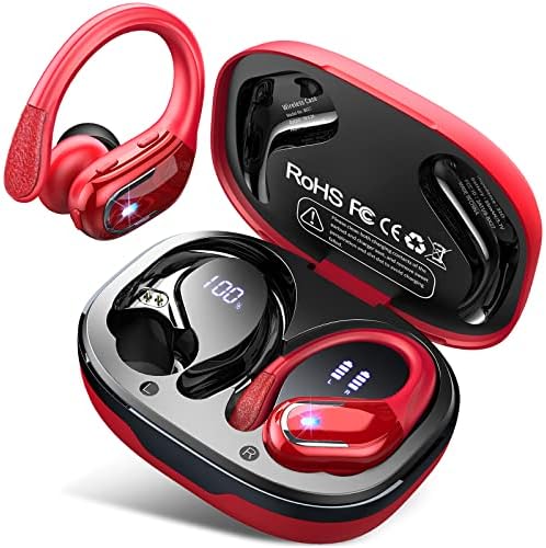 Ecouteurs Bluetooth sans Fil Sport, Écouteurs Bluetooth 5.3 90H de Lecture, Hi-FI Stéréo Oreillette Bluetooth avec CVC 8.0 Réduction du Bruit, Dual Ecran LED, IP7 Etanche Casque, pour iOS/Android/Gym Avis, Fiche Technique et Prix au Maroc