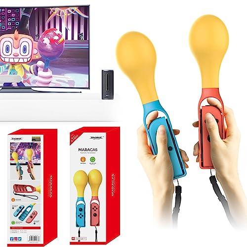 for Switch Samba de Amigo: Party Central, 【2023 2Pack】Switch Controller Sand Hammer Joycon Grip with Strap, Maracas Game Controller Grip for Switch/Switch OLED, Switch Samba Game Accessories -Blue RedAvis, Fiche Technique et Prix au Maroc