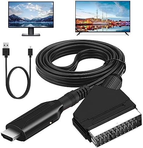 EBKCQ Convertisseur Péritel vers HDMI, Cable Peritel HDMI, Adaptateur Peritel vers HDMI avec Câbles USB et HDMI, Convertisseur Vidéo Audio HD 1080P/720P pour DTV STB VHS VCR PS3 Sky DVD Blu Ray Fiche Technique et Prix au Maroc