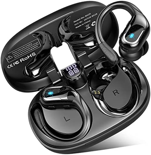 Ecouteurs Bluetooth sans Fil Sport, Ecouteurs Bluetooth 5.3 avec HiFi Stéréo, 90H Écouteurs sans Fil avec Réduction de Bruit Mic, Écran LED, IP7 Étanche Casque, USB-C Charge Rapide, pour Running/Gym Avis, Fiche Technique et Prix au Maroc