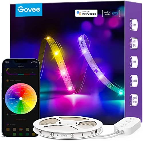 Govee RGBIC Ruban LED 5m, Bande LED WiFi Bluetooth Multicolore, Contrôlé par APP et Contrôle Segmenté Intelligente Sélection des Couleurs, Sync avec Rythme de Musique pour Maison Chambre Fête Cuisine Avis, Fiche Technique et Prix au Maroc