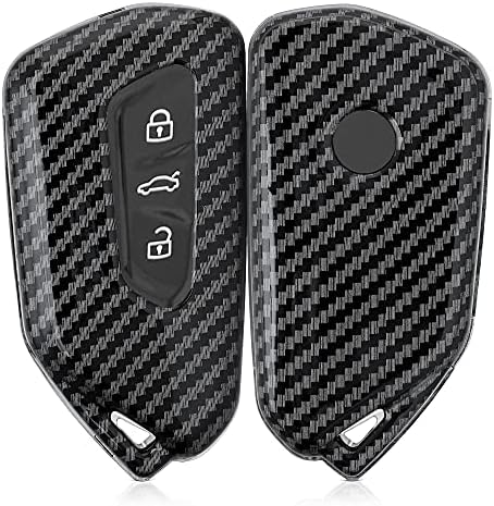 kwmobile Accessoire Clé de Voiture Compatible avec VW Golf 8 3-Bouton - Coque de Protection en Plastique Rigide Carbone Noir Fiche Technique et Prix au Maroc