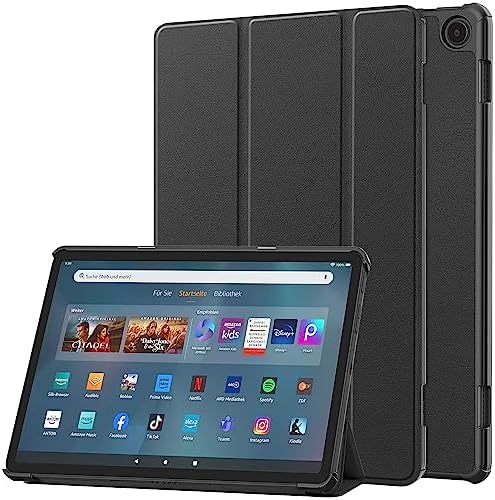 GMUJIAO Cover Compatible avec Amazon Fire Max 11（11 inch）,Étui de Téléphone en Cuir PU Ultra Mince avec Fonction de Support avec Trois Supports Pliants [Anti-Chute]-Noir Fiche Technique et Prix au Maroc
