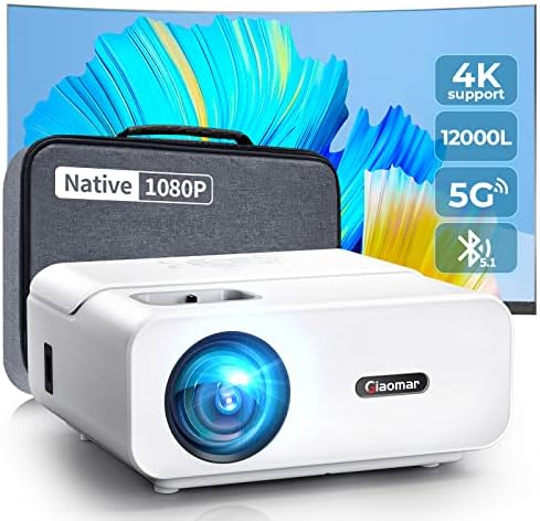 Vidéoprojecteur, 5G WiFi Bluetooth 12000 Lumens Videoprojecteur 4K Supporté, Giaomar Projecteur Professionnel Fonction Zoom, Full HD 1080P Retroprojecteur Home Cinéma pour Phone/TV Stick/PS5 HDMI USBAvis, Fiche Technique et Prix au Maroc
