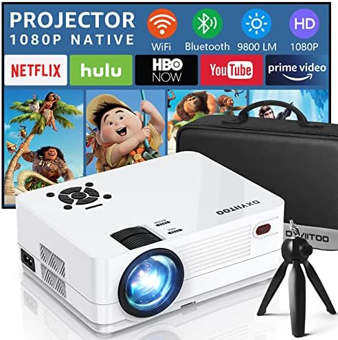 Native 1080P Projector with WiFi and Two-Way Bluetooth, Full HD Movie Projector for Outdoor Movies, 300" Display Projector 4k Home Theater, Compatible with iOS/Android/PC/XBox/PS4/TV Stick/HDMI/USBAvis, Fiche Technique et Prix au Maroc