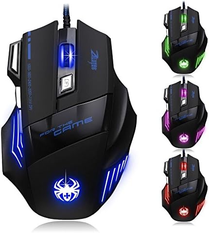 Zelotes Souris Gamer,Souris Gaming Filaire, 7 Boutons, 7200 DPI, USB LED Souris Ergonomique Optique pour PC,Mac,NoirAvis,  Fiche Technique et Prix au Maroc