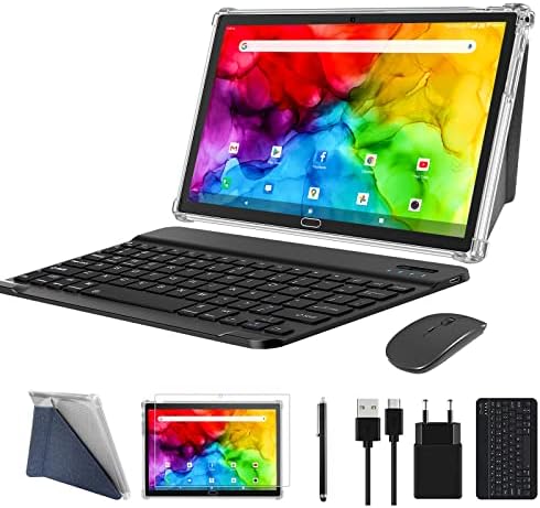 ZONKO Tablette 10 pouces 2 en 1 4G Téléphone Tablette avec double emplacement Sim, 4 Go + 64 Go de stockage (prise en charge de 512 Go d'extension), processeur Octa-Core, appareil photo 13 MP, tablette WiFi Android avec clavier et souris stylet (gris) 1
 Fiche Technique et Prix au Maroc