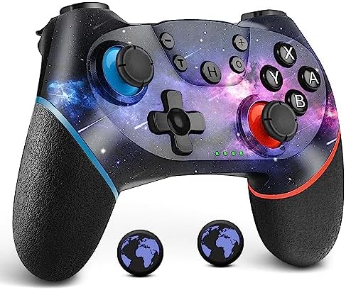 MissHome Manette Switch sans Fil pour Switch/Switch Lite/Switch OLED,Manette pour Switch Pro avec One Key Wake Up,Manette avec Turbo Adjustable/6 Axis Gyro Sensor/Vibration/Captures d'écran(Galaxie) Avis, Fiche Technique et Prix au Maroc