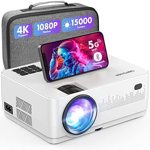 Projecteur Bluetooth 5G WiFi 4K pris en charge, DBPOWER natif 1080P 15000L projecteur de film extérieur, écran 300"/zoom 75%/minuterie de veille projecteur vidéo Home Cinéma compatible avec TV Stick/PC/DVD
Avis, Fiche Technique et Prix au Maroc