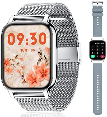 Popglory Montre Connectée Femme Homme avec Appel Bluetooth, 1,85'' Sport Smartwatch Moniteur de Fréquence Cardiaque/Tension Artérielle/SpO2/Podomètre/Sommeil, Montre Intelligente pour Android iOS Fiche Technique et Prix au Maroc