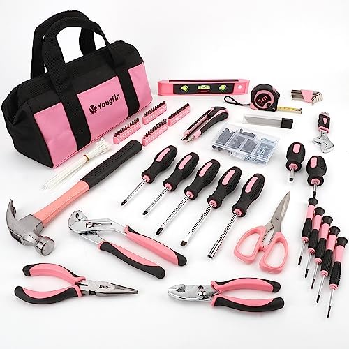 Yougfin Pink Tool Set, 215 Pcs Lady's General Home Repairing Tools Kit For Girls & Women With Portable Bags, Includes All Essential Tools for Home, Garage, Office and College Dormitory Use Avis, Fiche Technique et Prix au Maroc
