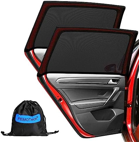 PEMOTech Pare-Soleil Voiture Bébé, 2 Pièces Chaussette Voiture Soleil, Bloquer Les Rayons UV pour Enfants et Animaux, Protege Soleil Voiture Arrière, Compatible avec 98% des Véhicules(Noir) (L) Fiche Technique et Prix au Maroc