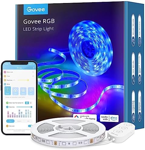 Govee Ruban LED 5m, WiFi Bande LED RGB Multicolore, App Contrôle, Mode Musique, LED Chambre Compatible avec Alexa et Google Home, Décor pour Maison Cuisine Salon Fête Avis, Fiche Technique et Prix au Maroc