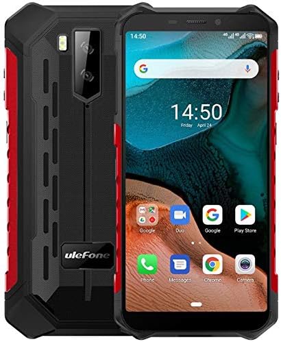 Ulefone Armor X5【2020】 4G Télephone Portable Android 10, MTK6762 Octa-Core 3Go RAM 32Go ROM, IP68 Smartphone Debloqué Résistant Etanche Antichoc, Dual SIM, Batterie 5000 mAh, NFC Rouge Fiche Technique et Prix au Maroc