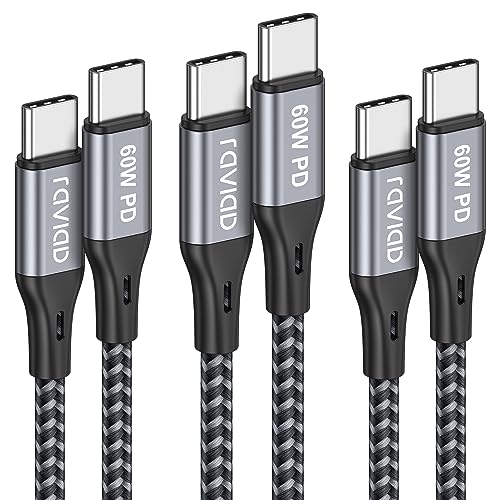 RAVIAD Câble USB C vers USB C [0.3M+1M+2M/Lot de 3] 60W Cable USB C Charge Rapide Nylon Tressé PD Câble USB Type C Compatible avec Samsung Galaxy S23 S22 S21 S20 S10, Pad Pro, Huawei, Google Pixel 7 Fiche Technique et Prix au Maroc