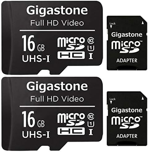 Gigastone Carte Mémoire 16 Go Lot de 2 Cartes, Compatible avec Gopro Drone Caméra Tablette Samsung, Haute Vitesse idéal pour Full HD Vidéo, U1 C10 Carte Micro SDHC avec Mini étui et Adaptateur SD. Fiche Technique et Prix au Maroc