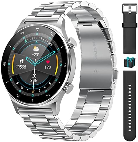 Montre Connectée Homme,1.32" HD Montre Intelligente Hommes avec Fréquence Cardiaque Sommeil IP67 Etanche,7 Modes Sportifs Notification de Message Acier Inoxydable Smartwatch pour Android iOS Fiche Technique et Prix au Maroc