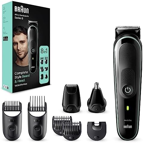 Braun Tondeuse Tout-En-Un Series 3 MGK3441, 8-En-1, Kit Styling Pour Hommes Pour Routine Quotidienne, Pour La Barbe, Les Cheveux , Les Oreilles & Le Nez Et Autres Zones, 80 Minutes D'autonomie
 Avis, Fiche Technique et Prix au Maroc