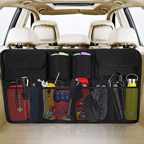 AiQInu Organisateur Voiture, Rangement Voiture avec 8 Sacs de Stockage de Grande Capacité, Imperméable, Pliable Siège Arrière Suspendu Organisateur de Voiture, SUVs, Camions et Vans Fiche Technique et Prix au Maroc