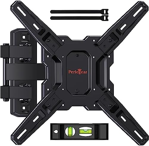 Perlegear Support TV à mouvement complet certifié UL pour la plupart des téléviseurs plats ou incurvés de 26 à 60 pouces jusqu'à 82 lb, support TV mural avec bras articulés, inclinaison sans outil, pivot, extension, VESA maximum 400 x 400 mm, PGMF3
Avis, Fiche Technique et Prix au Maroc