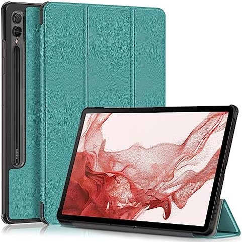 GMUJIAO Compatible avec Samsung Galaxy Tab S9 FE Plus 12.4 inch pour Cover,Étui de Téléphone en Cuir PU Ultra Mince avec Fonction de Support avec Trois Supports Pliants [Anti-Chute]-Vert Fiche Technique et Prix au Maroc