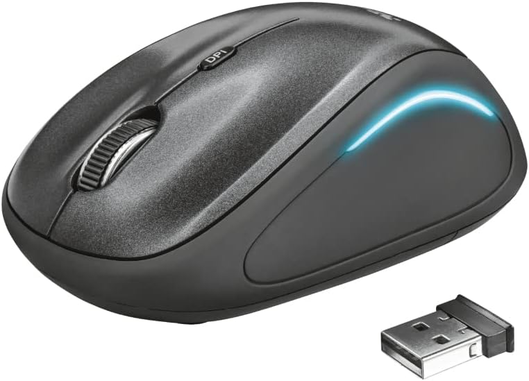 Trust Yvi FX Souris Optique sans Fil compacte pour ordinateur avec éclairage LED - NoirAvis,  Fiche Technique et Prix au Maroc